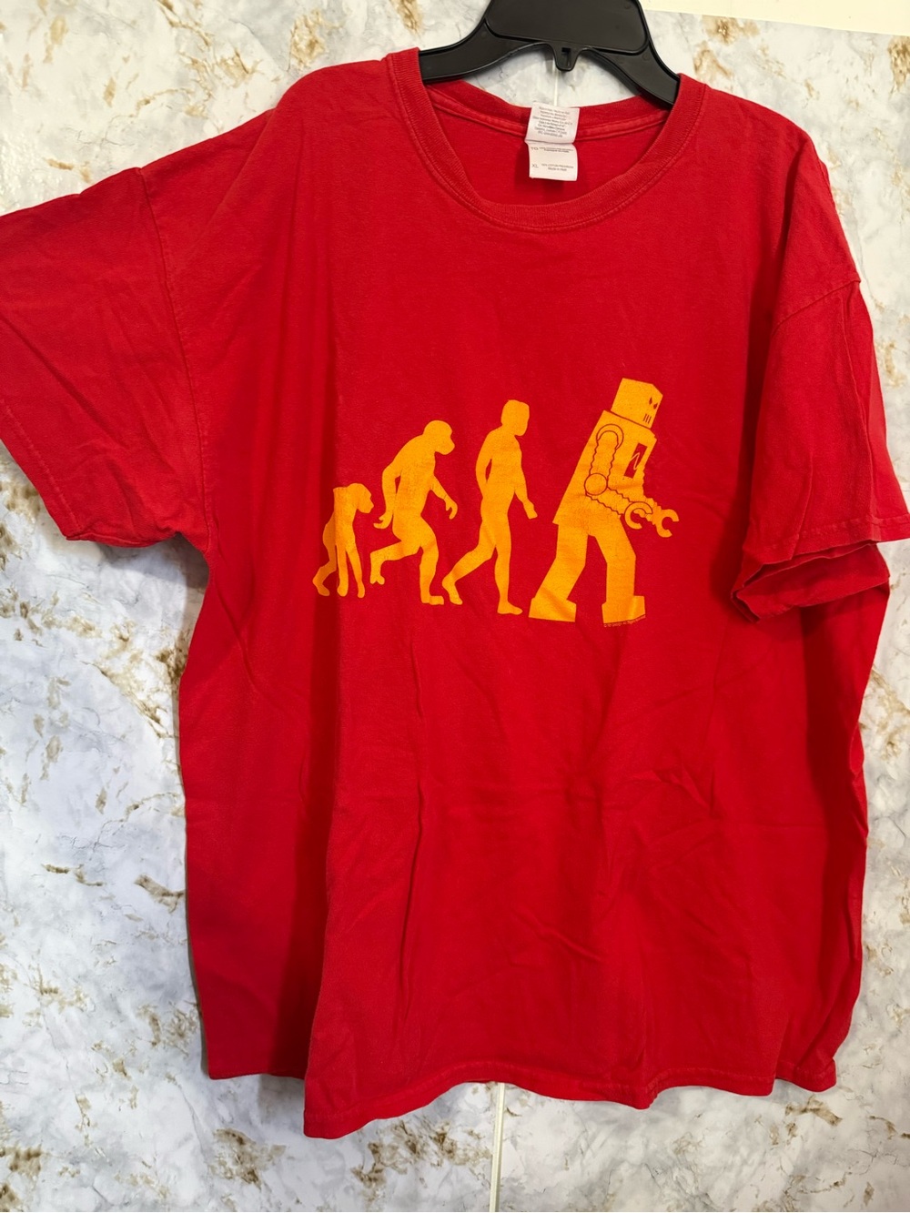Gildan Red Heavy Cotton Crew Neck T-Shirt